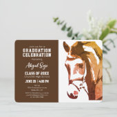 Paardenschets Modern Brown Afstuderen foto's Kaart (Staand voorkant)