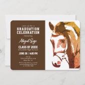 Paardenschets Modern Brown Afstuderen foto's Kaart (Voorkant)