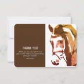 Paardenschets Modern Grey and White Afstuderen dan Bedankkaart (Voorkant)