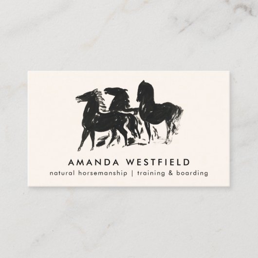  paardenschets ruitersport visitekaartje (Voorkant)