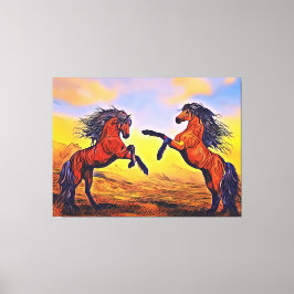 Paardenschildering Canvasprint Canvas Afdruk