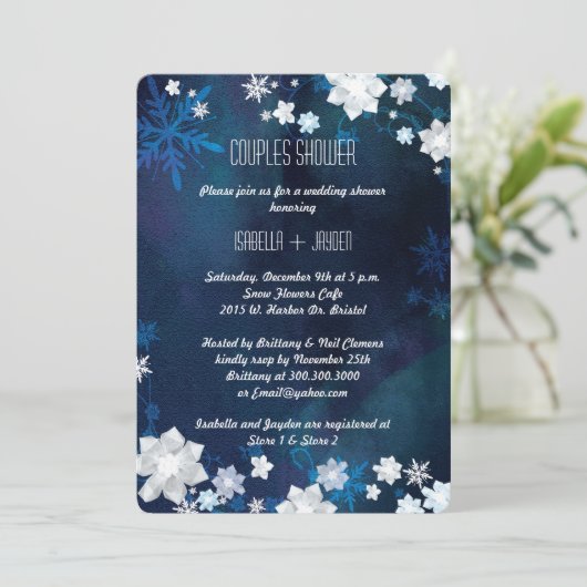 Paardenschoeisel voor winterbruiloft kaart (Staand voorkant)