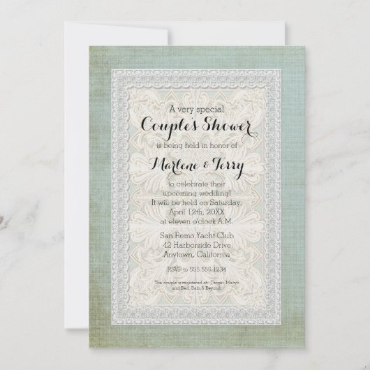 Paardenschok Rustic Lace met  gelooide linen Kaart (Voorkant)