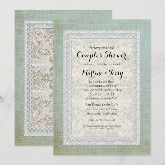 Paardenschok Rustic Lace met gelooide linen Kaart (Voorkant / Achterkant)