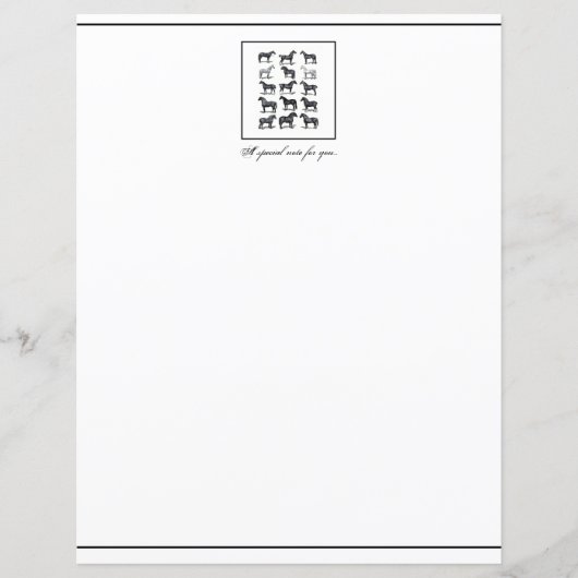 Paardenschrijfpapier zwart-wit (Voorkant)