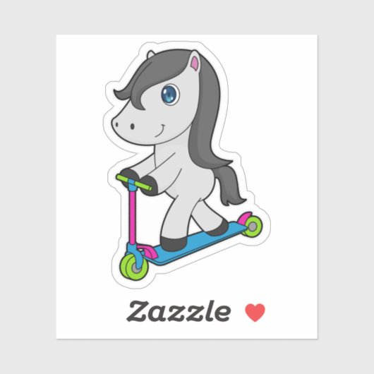 Paardenscooter Sticker (Vel)