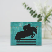 PaardenShow Hunter Jumper Silhouette Briefkaart (Staand voorkant)