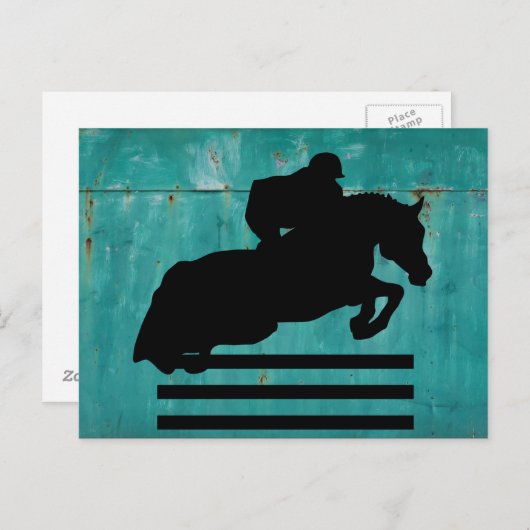 PaardenShow Hunter Jumper Silhouette Briefkaart (Voorkant / Achterkant)