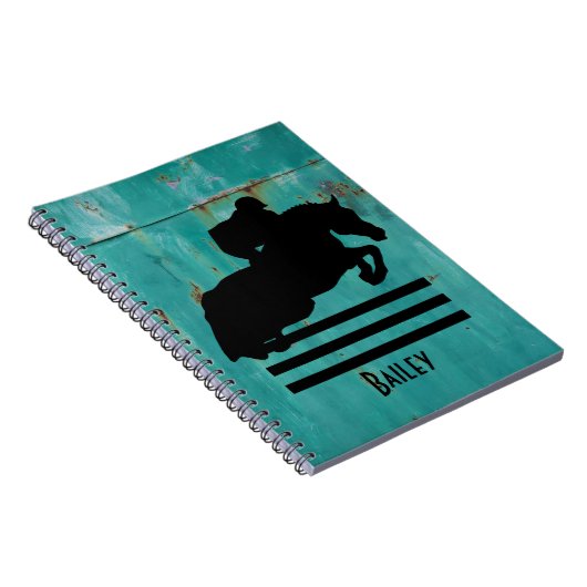 PaardenShow Hunter Jumper Silhouette Notitieboek (Rechterzijde)