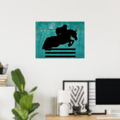 PaardenShow Hunter Jumper Silhouette Poster (Thuiskantoor)