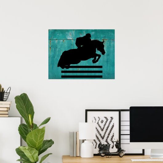 PaardenShow Hunter Jumper Silhouette Poster (Thuiskantoor)