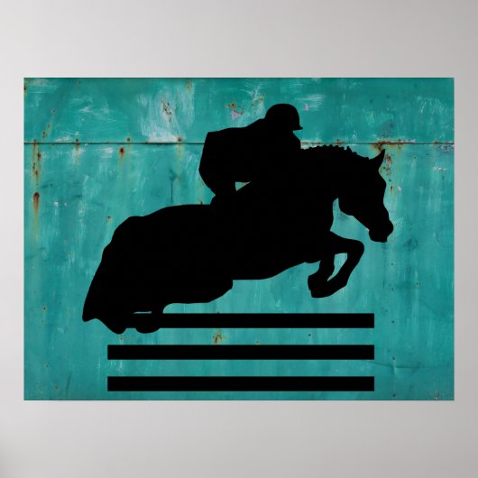 PaardenShow Hunter Jumper Silhouette Poster (Voorkant)