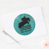 PaardenShow Hunter Jumper Silhouette Ronde Sticker (Envelop)
