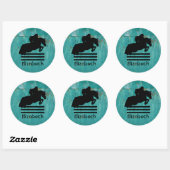 PaardenShow Hunter Jumper Silhouette Ronde Sticker (Vel)