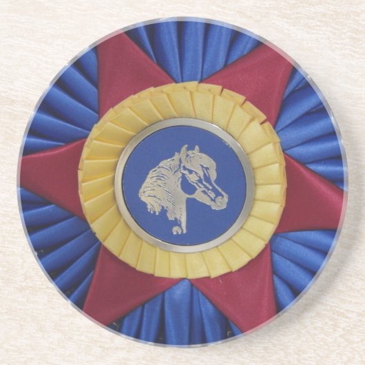 PaardenShow Rosette Zandsteen Onderzetter (Voorkant)