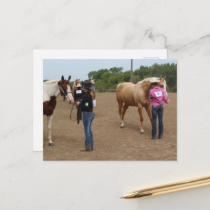 Paardenshow Showmanship Paint en Palomino Briefkaart