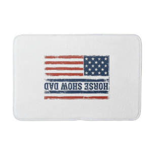 Paardenshow Vader Amerikaanse Vlag Vintage T-shirt Badmat