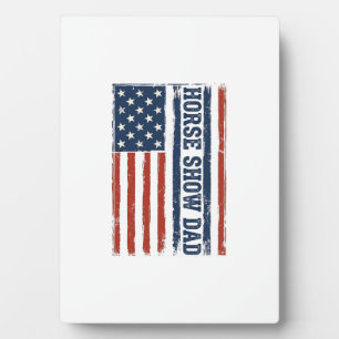 Paardenshow Vader Amerikaanse Vlag Vintage T-shirt Fotoplaat