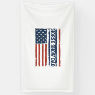 Paardenshow Vader Amerikaanse Vlag Vintage T-shirt Spandoek