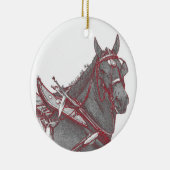 Paardensierplanten van Percheron Keramisch Ornament (Rechts)