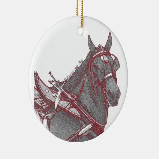 Paardensierplanten van Percheron Keramisch Ornament (Rechts)