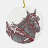 Paardensierplanten van Percheron Keramisch Ornament (Voorkant)