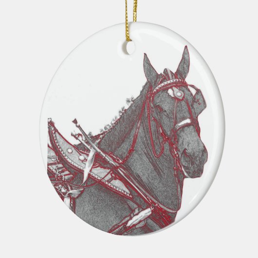 Paardensierplanten van Percheron Keramisch Ornament (Links)