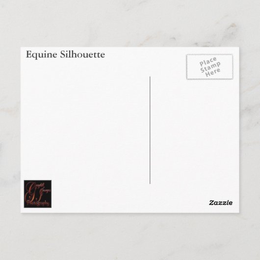 Paardensilhouet Briefkaart (Achterkant)