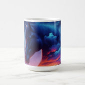 Paardensilhouet in een zonsondergang boslandschap koffiemok (Center)