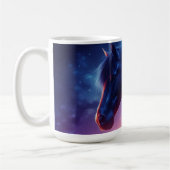 Paardensilhouet in een zonsondergang boslandschap koffiemok (Links)