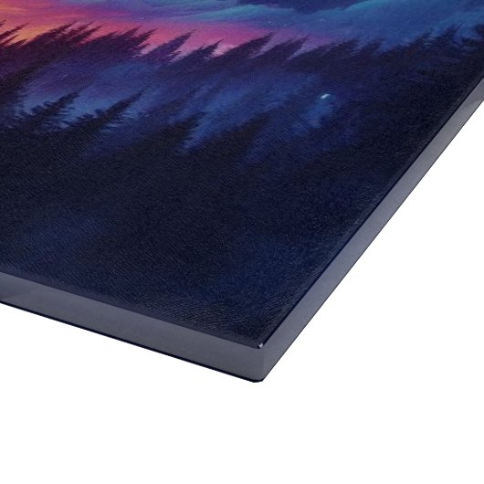 Paardensilhouet in een zonsondergang boslandschap snijplank (Hoek)