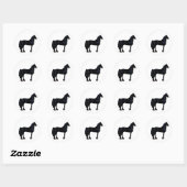 Paardensilhouet in zwart-wit ronde sticker (Vel)