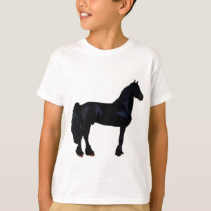 Paardensilhouet in zwart-wit t-shirt