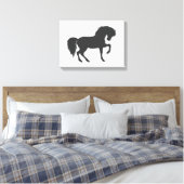 Paardensilhouet lopen - Kies achtergrondkleur Canvas Afdruk (Insitu (Slaapkamer))