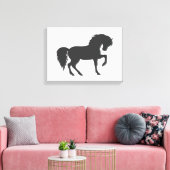 Paardensilhouet lopen - Kies achtergrondkleur Canvas Afdruk (Insitu (Woonkamer))