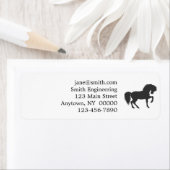 Paardensilhouet lopen - Kies achtergrondkleur Etiket (Insitu)