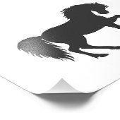 Paardensilhouet lopen - Kies achtergrondkleur Foto Afdruk (Hoek)