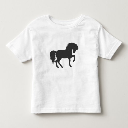 Paardensilhouet lopen - Kies achtergrondkleur Kinder Shirts (Voorkant)