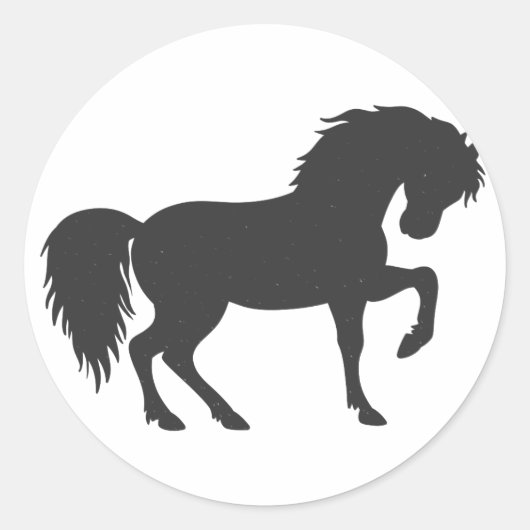 Paardensilhouet lopen - Kies achtergrondkleur Ronde Sticker (Voorkant)