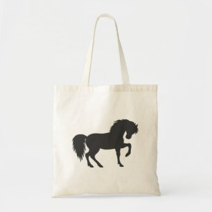 Paardensilhouet lopen - Kies achtergrondkleur Tote Bag