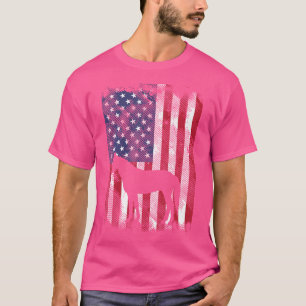 Paardensilhouet US Vlag Rijden Patriottisch T-shirt