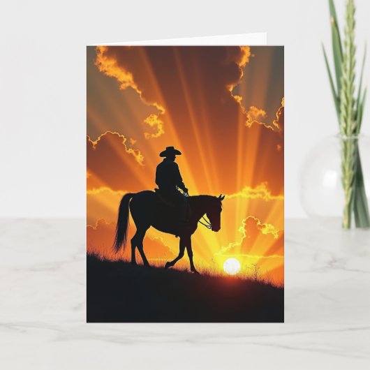 Paardensilhouet Vaderdag Kaart (Voorkant)