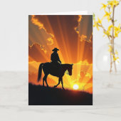 Paardensilhouet Vaderdag Kaart (Gele Bloem)