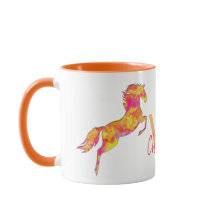 Paardensilhouet Vuurvlammen Monogram Naam Elegant