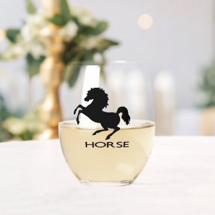 Paardensilhouet Wijnglas Zonder Voet