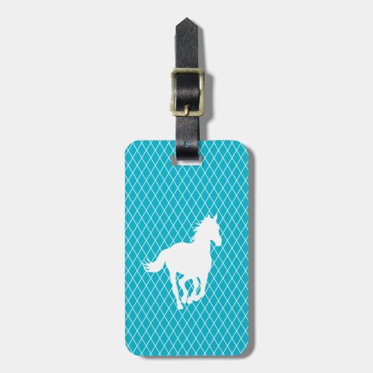 PaardenSilhouette Diamond Pattern - Aangepast Bagagelabel (Voorkant verticaal)