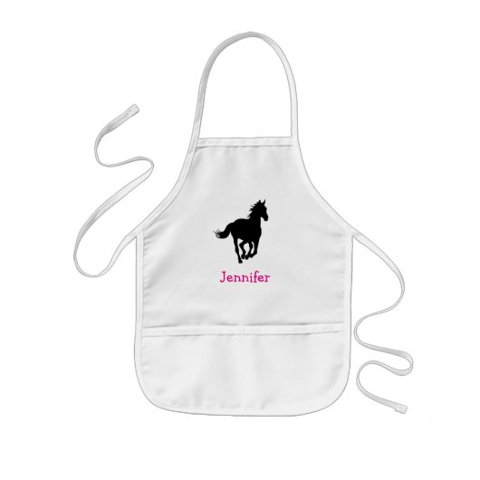 PaardenSilhouette Diamond Pattern - Aangepast Kinder Schort (Voorkant)