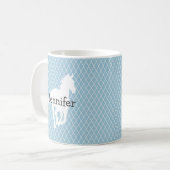 PaardenSilhouette Diamond Pattern - Aangepast Koffiemok (Voorkant links)