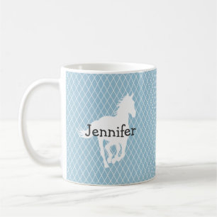 PaardenSilhouette Diamond Pattern - Aangepast Koffiemok