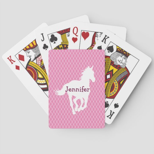 PaardenSilhouette Diamond Pattern - Aangepast Pokerkaarten (Achterkant)